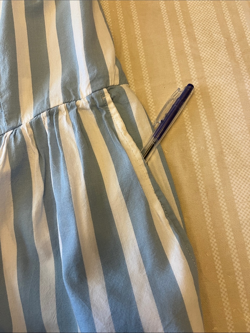 Old Navy Light Blue & White Striped Spaghetti Strap Maxi Dress - Picture 6 of 7
